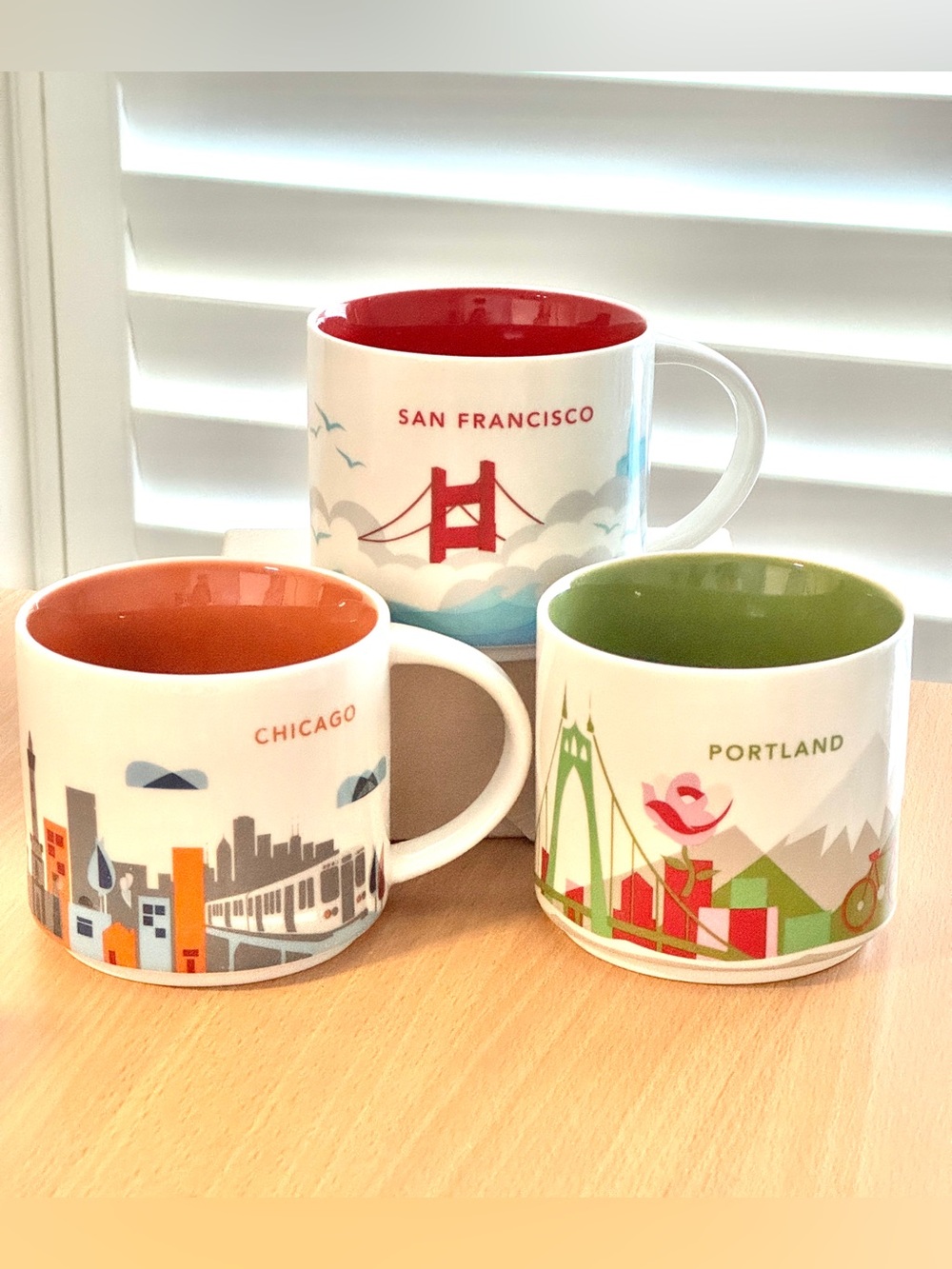 Starbucks You Are Here 3 Mugs - San Francisco, Chicago, and Portland